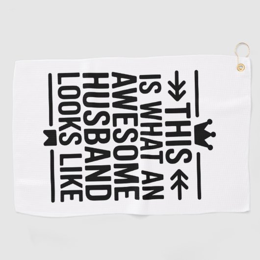 Awesome Husband Minimal Typography Golfhandtuch (Horizontal)
