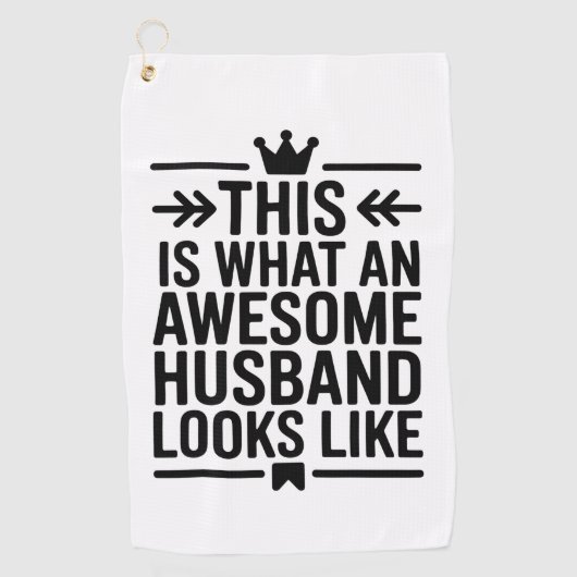 Awesome Husband Minimal Typography Golfhandtuch (Vorderseite)