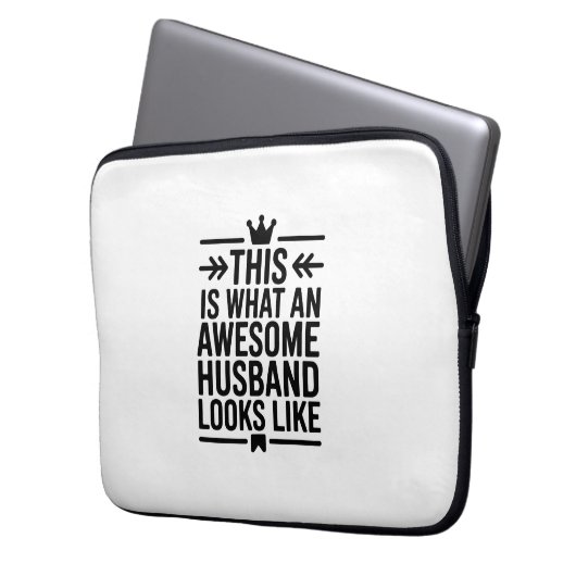 Awesome Husband Minimal Typography Laptopschutzhülle (Vorderseite Links)