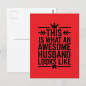 Awesome Husband Minimal Typography Postkarte (Vorne/Hinten)