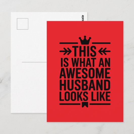 Awesome Husband Minimal Typography Postkarte (Vorne/Hinten)