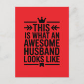 Awesome Husband Minimal Typography Postkarte (Vorderseite)