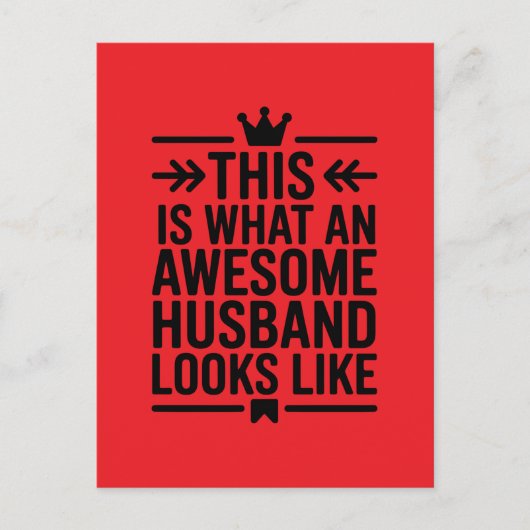 Awesome Husband Minimal Typography Postkarte (Vorderseite)