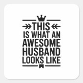 Awesome Husband Minimal Typography Quadratischer Aufkleber (Vorderseite)