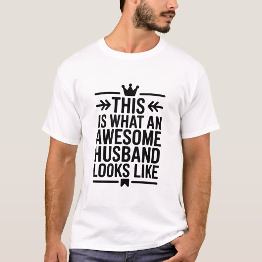 Awesome Husband Minimal Typography T-Shirt (Vorderseite)