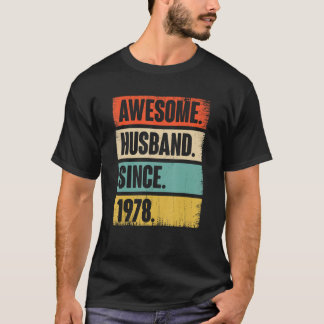 Awesome Husband Since 1978 44 Wedding Anniversary  T-Shirt