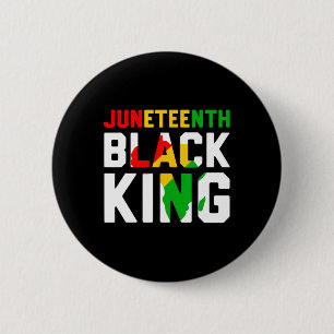 Awesome Juneteenth Black King Melanin Fathers Day Button