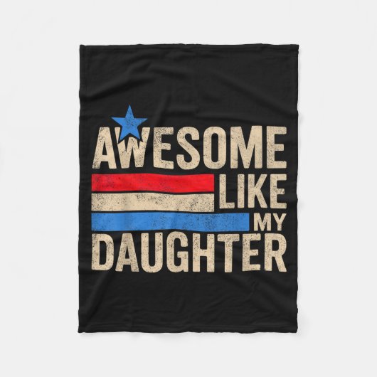 Awesome Like My Daughter Men Funny Fathers Day Dad Fleecedecke (Vorderseite)