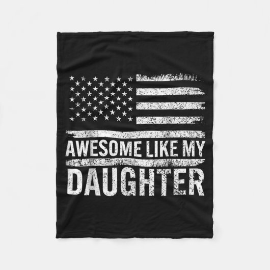 Awesome Like My Daughter Men Funny Fathers Day Dad Fleecedecke (Vorderseite)