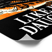 Awesome Like My Daughter Retro Fishing Dad Funny F Poster (Ecke)