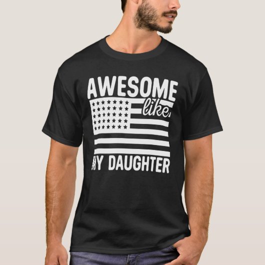 Awesome Like My Daughter Retro Men Dad Fathers 1 T-Shirt (Vorderseite)
