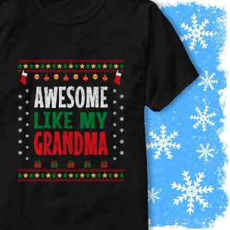 Awesome Like My Grandma Christmas Sweater Vintage T-Shirt