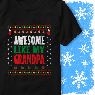 Awesome Like My Grandpa Christmas Sweater Vintage T-Shirt
