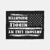 Awesome Like My Middle Daughter Men Funny For Dad Fleecedecke (Vorderseite (Horizontal))
