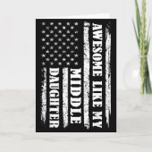 Awesome Like My Middle Daughter Men Funny For Dad Karte (Vorderseite)