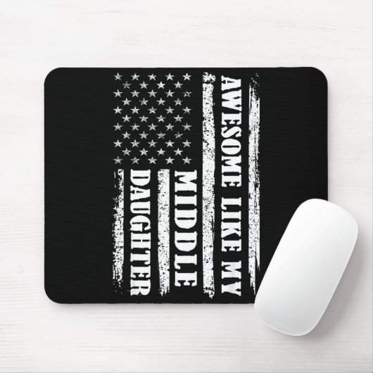 Awesome Like My Middle Daughter Men Funny For Dad  Mousepad (Mit Mouse)