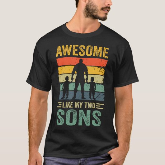 Awesome Like My Two Sons Fathers Day Proud Dad Men T-Shirt (Vorderseite)