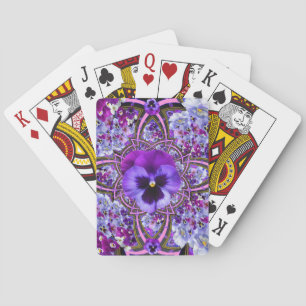 AWESOME LILAC PURPLE PANSIES GARDEN ART SPIELKARTEN