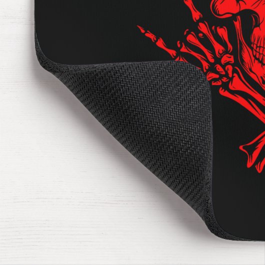 Awesome Music Skull Rocker Greeting Red Skull Mousepad (Ecke)