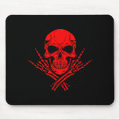 Awesome Music Skull Rocker Greeting Red Skull  Mousepad (Vorne)
