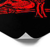 Awesome Music Skull Rocker Greeting Red Skull Poster (Ecke)