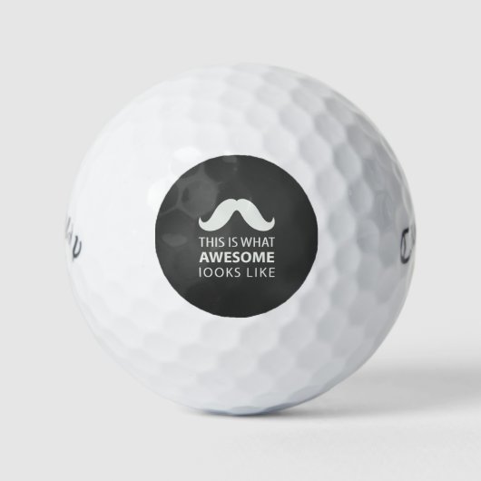 Awesome Mustache Golfball (Vorderseite)
