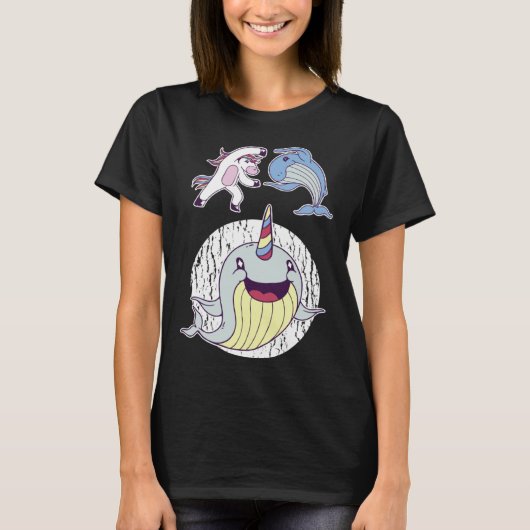 Awesome Narwhal Unicorns Of The Sea T-Shirt (Vorderseite)