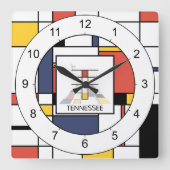 Awesome Neoplasticism Letter T Quadratische Wanduhr (Vorderseite)