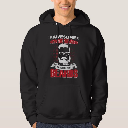 Awesome Network Engineers Job Coworker Tattoo Bear Hoodie (Vorderseite)