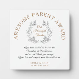 Awesome Parent Award/Thank You/Leaves/Wedding Fotoplatte