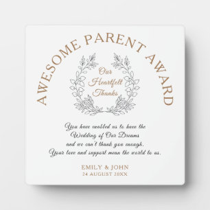 Awesome Parent Award/Thank You/Leaves/Wedding Fotoplatte