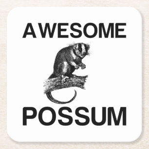 AWESOME POSSUM RECHTECKIGER PAPPUNTERSETZER