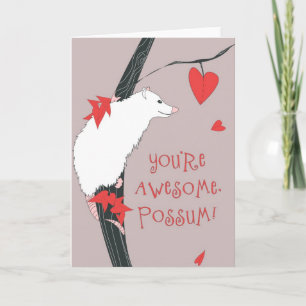 Awesome Possum Valentine Feiertagskarte