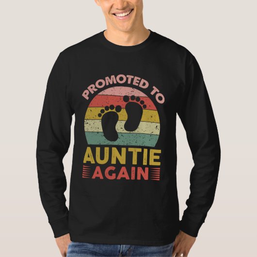 Awesome Promoted To Auntie Again  Aunt Again T-Shirt (Vorderseite)