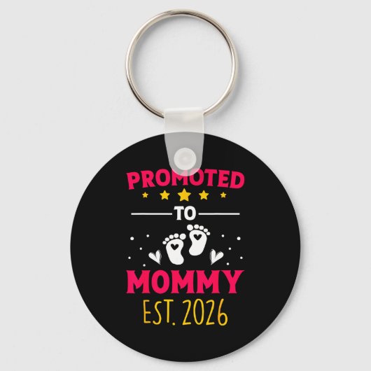 Awesome Promoted To Mommy 2026 Pregnancy Announcem Schlüsselanhänger (Vorderseite)