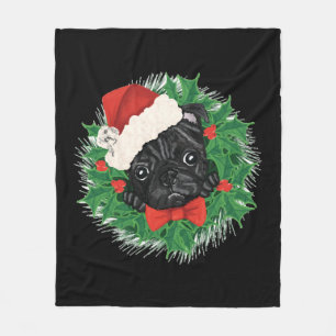 Awesome Pug Christmas Shirt Fleecedecke