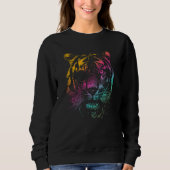 Awesome realistic hand drawn TIGER WITH EYEPATCH Sweatshirt (Vorderseite)