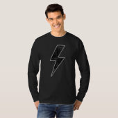 Awesome Retro Distressed BLACK & WHITE LIGHTNING B T-Shirt (Vorne ganz)