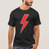 Awesome Retro Distressed RED & WHITE Lightning Bol T-Shirt (Vorderseite)