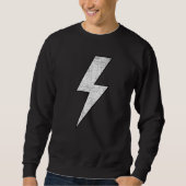 Awesome Retro Front & Back BLACK & WHITE Lightning Sweatshirt (Vorderseite)