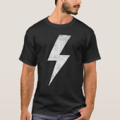 Awesome Retro Front & Back BLACK & WHITE Lightning T-Shirt (Vorderseite)