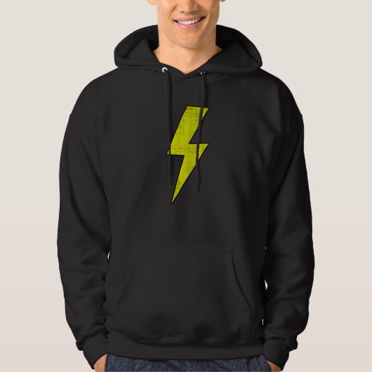 Awesome Retro Front & Back BLACK & YELLOW Lightnin Hoodie (Vorderseite)