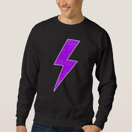 Awesome Retro Front & Back PURPLE & WHITE Lightnin Sweatshirt (Vorderseite)