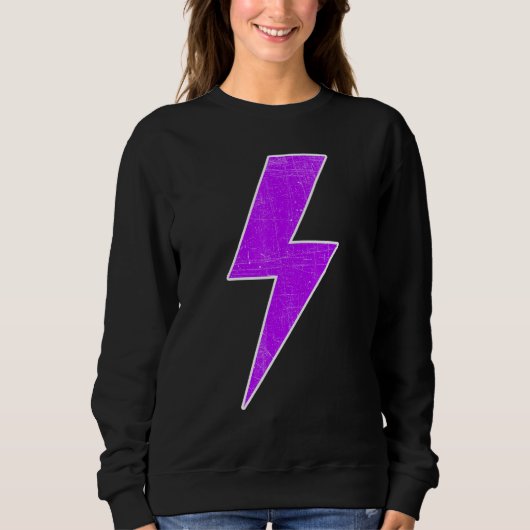 Awesome Retro Front & Back PURPLE & WHITE Lightnin Sweatshirt (Vorderseite)