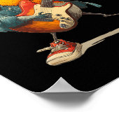 Awesome Robin Bird With Electric Guitar For Boys A Poster (Ecke)