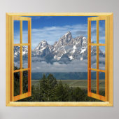 Awesome Rocky Mountain Fake Window Frame Poster (Vorne)