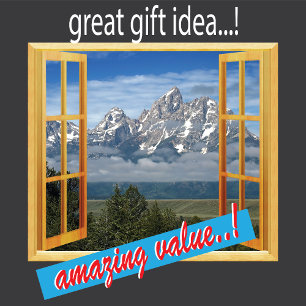 Awesome Rocky Mountain Fake Window Frame Poster