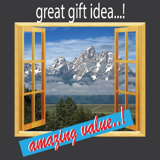 Awesome Rocky Mountain Fake Window Frame Poster