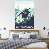 Awesome San Francisco WPA styled canvas print Leinwanddruck (Insitu (Schlafzimmer))