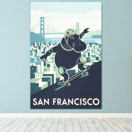 Awesome San Francisco WPA styled canvas print Leinwanddruck